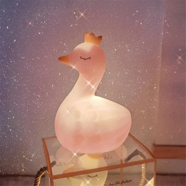 Unicorn light duck toy with plastic body in pink color