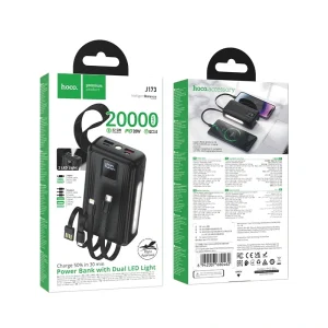 Hoco J173 Jingyao 22.5W + PD20W 20000mAh Power Bank with 4 Built-in Cables