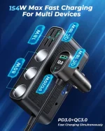 JOYROOM JR-CL06 154W Multi-Port Car Cigarette Lighter Car Charger - Image 2