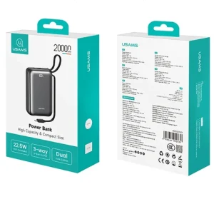 USAMS CD279 PB98 20000mAh 22.5W PD Power Bank with Digital Display