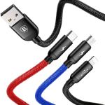 Baseus Three Primary Colors 3-in-1 Cable USB For Micro Lightning Type-c 3.5A 1.2M