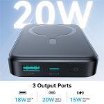 JOYROOM JR-W020 10000mAh 20W Magnetic Wireless Power Bank - Black