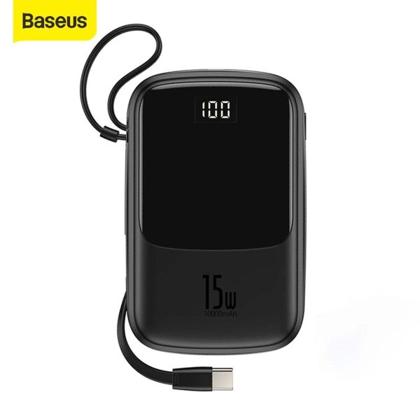 Baseus Qpow 3A 15w Digital Display Power Bank 10000mAh With Type-C Cable