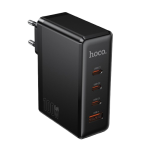Hoco N85 Vigoroso 100W Four Ports GaN Fast Charger Set - Black