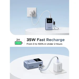 UGREEN PB727 Nexode 55W 10000mAh Power Bank with Built-in Cable