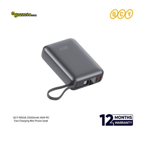 QCY PB20A 20000mAh 45W PD Fast Charging Mini Power bank