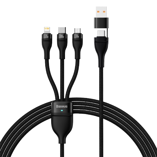 Baseus Flash Series Two-for-three Fast Charging 100W Cable - Black