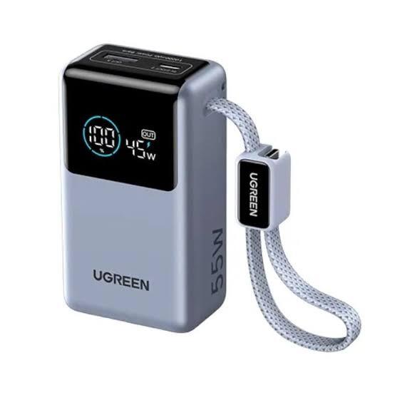 UGREEN PB727 Nexode 55W 10000mAh Power Bank with Built-in Cable